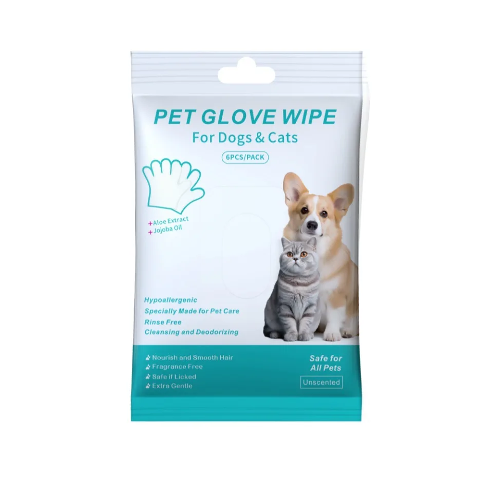 plant based organic aloe vera pet hygienic gloves bio eco wet wipes pet textured compostable