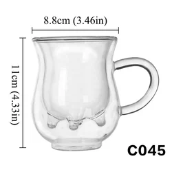 Freezer Beer Glasses Double Wall Freezer Gel Chiller Borosilicate Glass Cup Coffee Cup With Grey Silicone Band