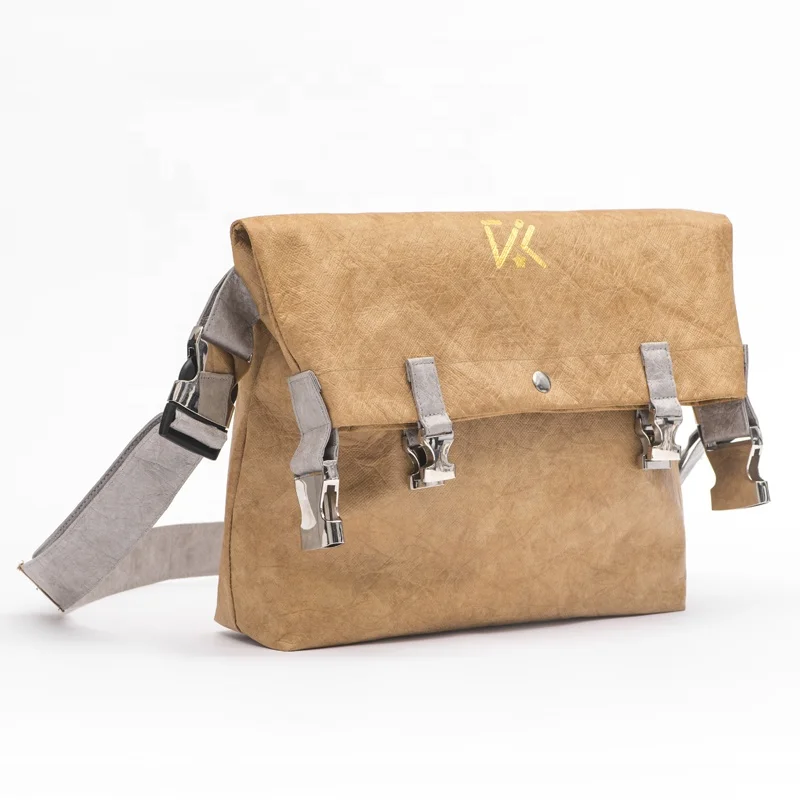 Wholesale Handmade Ecofriendly Waterproof wood Brown Paper Backpack Travel Bag