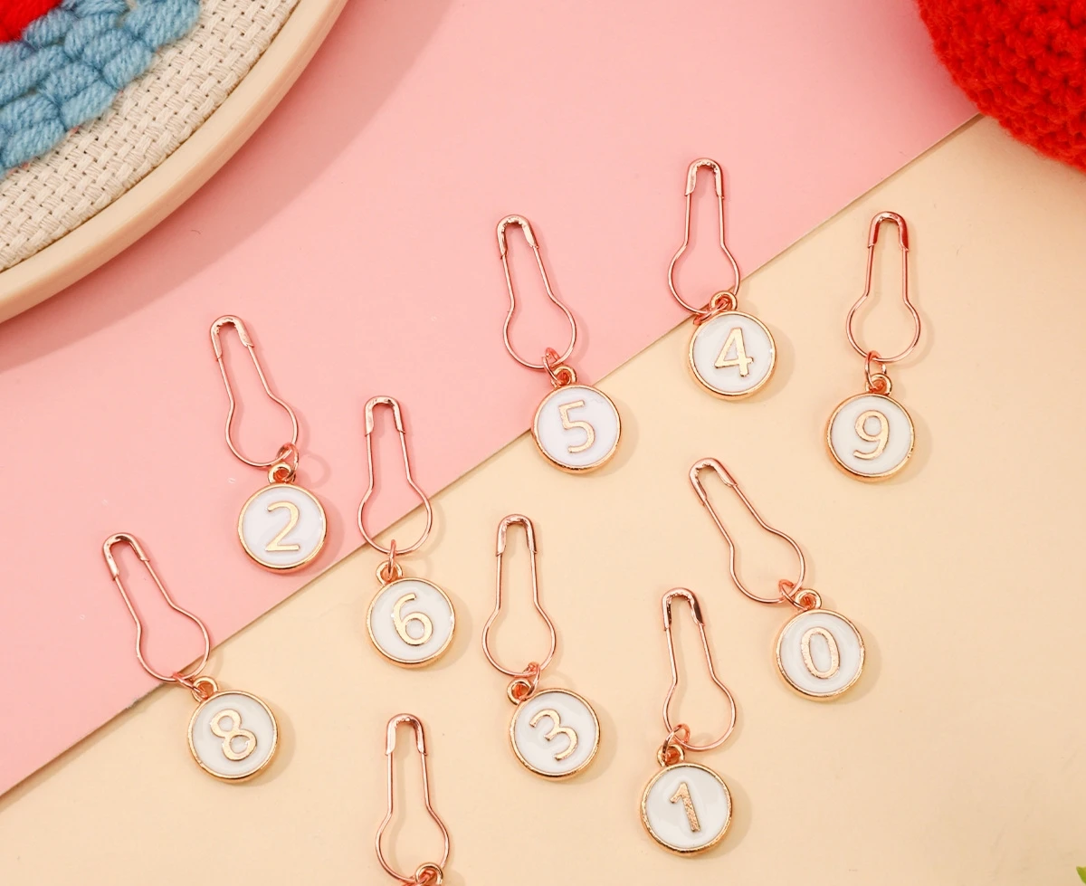 10PCS/ bag 0-9 color alloy non-button sweater mark button knitting accessories