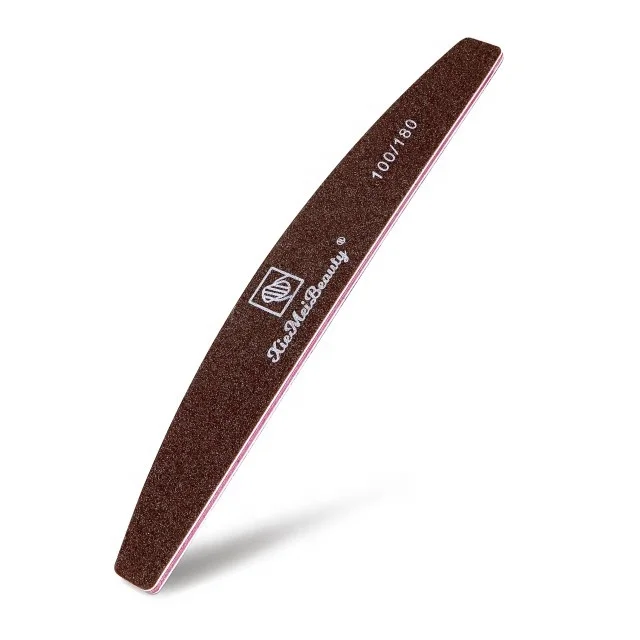 Promotional Brown Washable Half Round Nail File 100/120 150/180 Grit Sandpaper Lasting Manicure Files