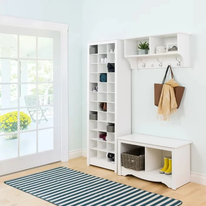 Wooden High Shoe Rack Shelf Organizer for Hallway Living Room Entryway Slipper MDF Organizer 36 Pairs Shoe Cabinet