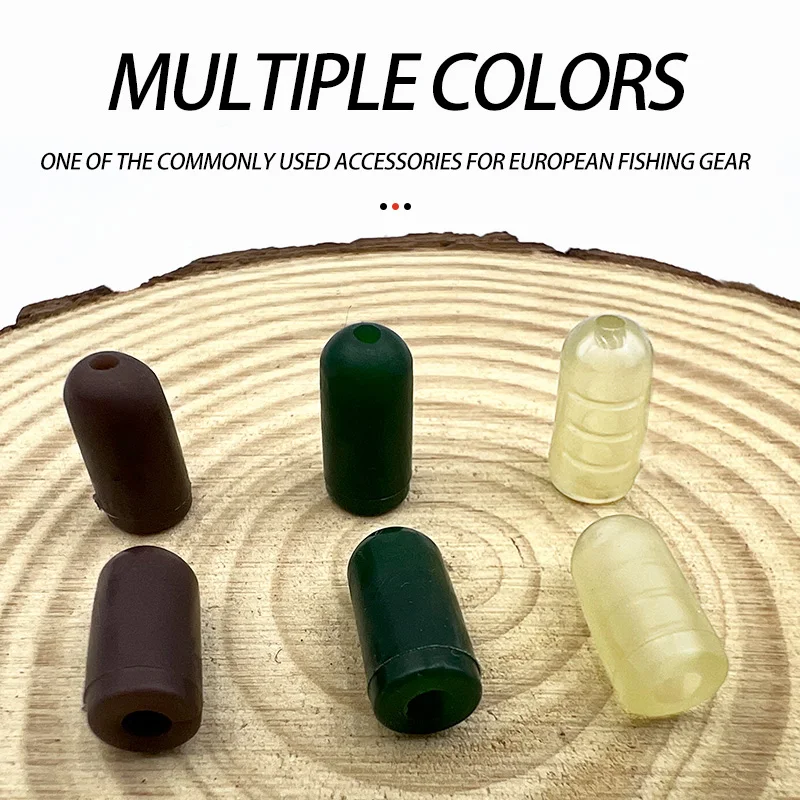 50pcs Carp Fishing Buffer Beads Anti-Tangle Swivel Stopper Rig Fishing Terminal Rubber Shock Rig Beads