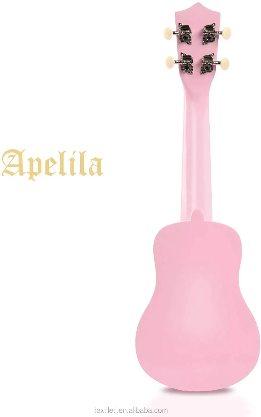 21 inch Soprano Ukulele Acoustic Mini Guitar Musical Instrument with Bag, Pick, Strings, for Beginner Light Pink