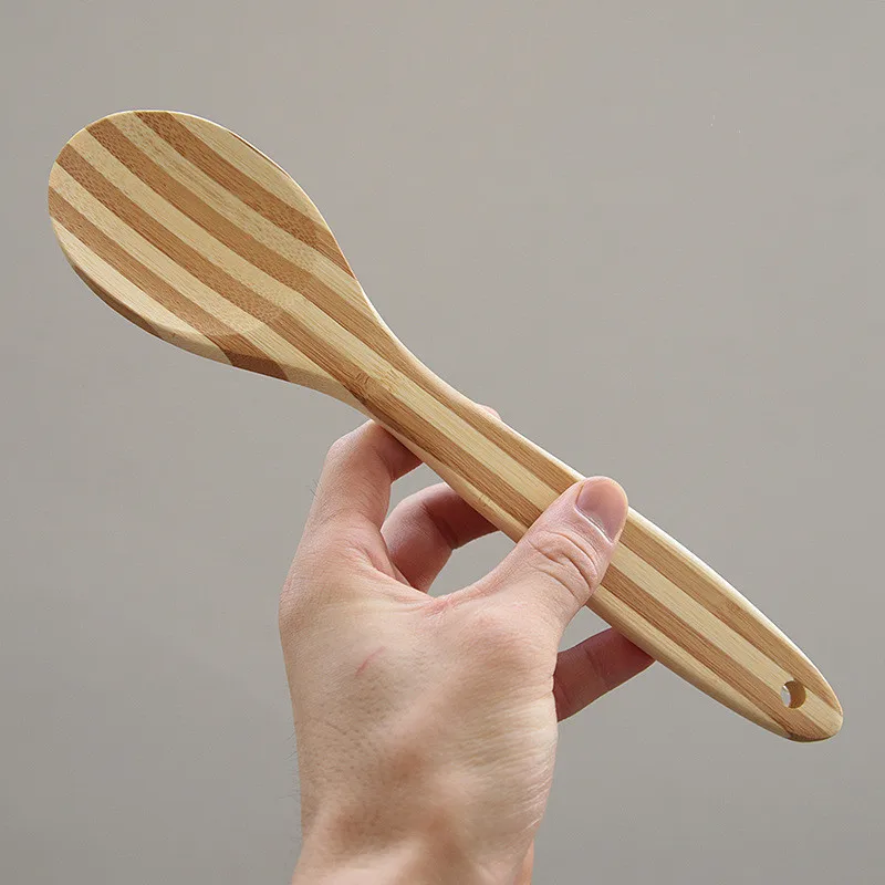 
High end press plate bamboo spoon and high quality spoon set and bamboo tableware set 