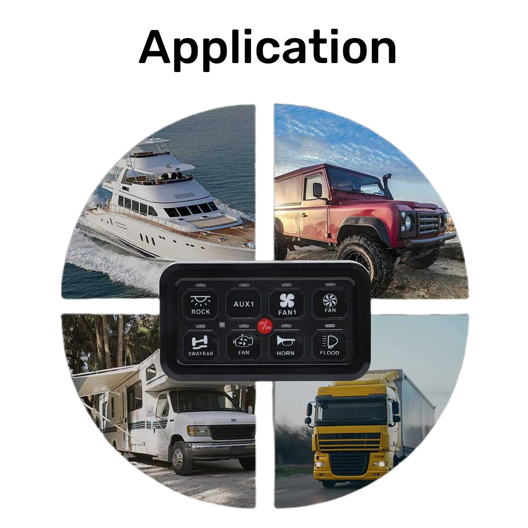 Off Road 4x4 12v 24v App Control 8 Gang Led Switch Boat Panel With Circuit Control for Car