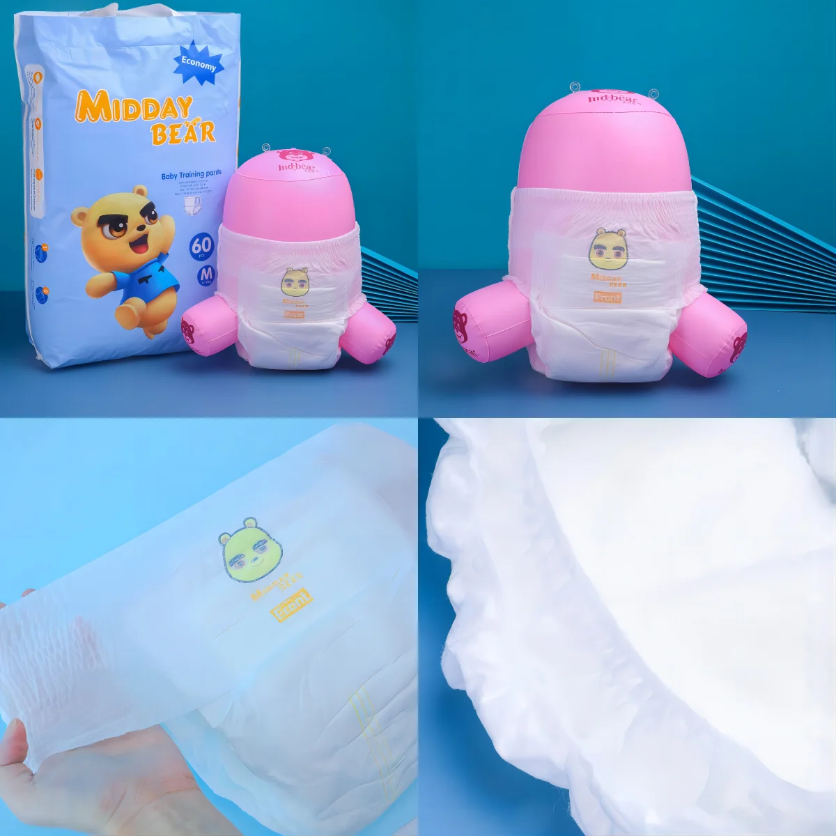 Midday Bear Factory Baby Diapers Shipping Cheap Prices Pull Up Pants Baies Underwear Wholesale