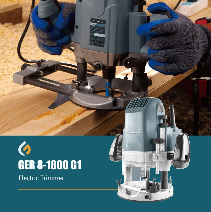 GRANDFAR Power Tools Newest 1800W Wood Milling Engraving Slotting Trimming machine Hand Carving Carpentry Electric Wooden Router