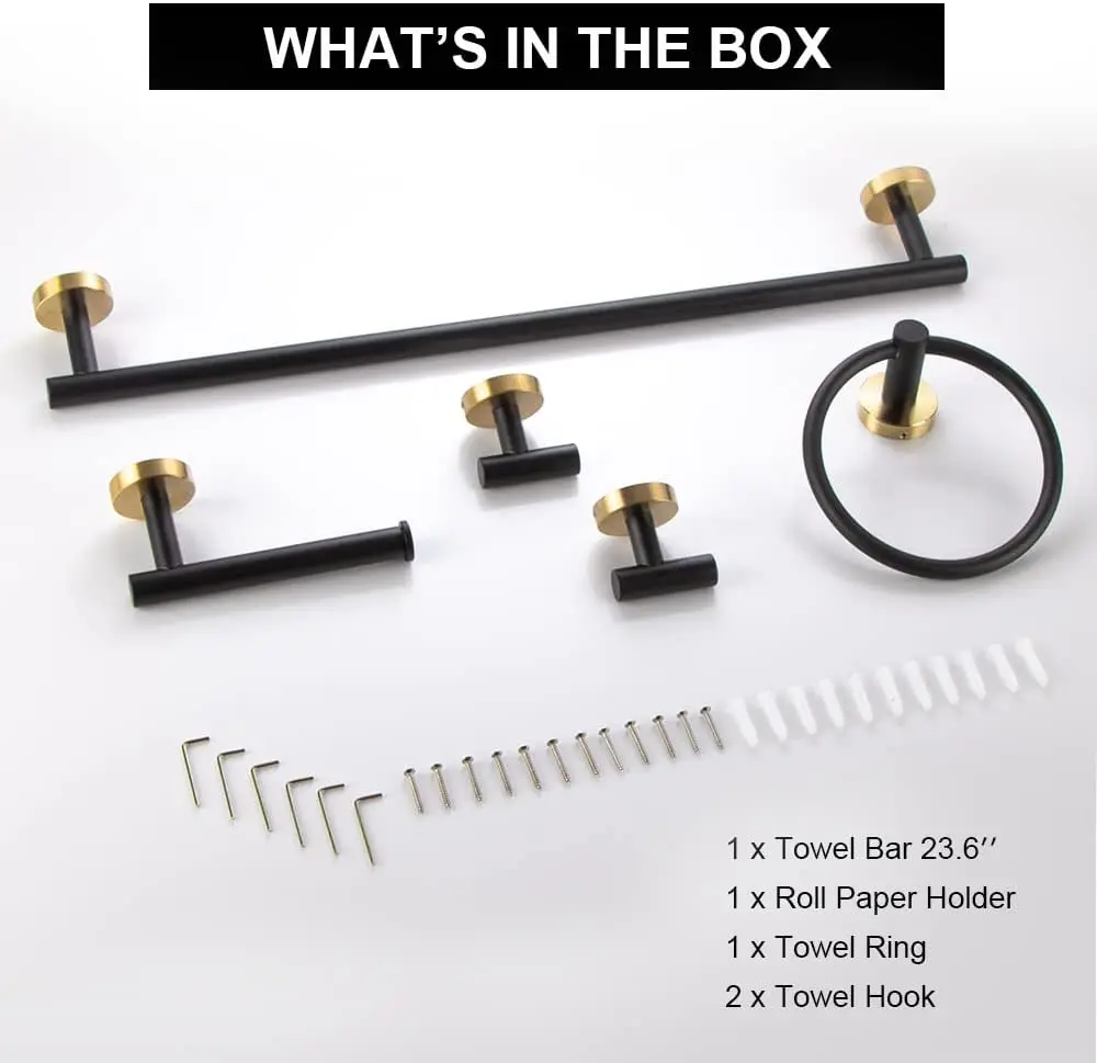 Hotel Apartment Project Wall Hanging Bathroom Toilet Accessories Set