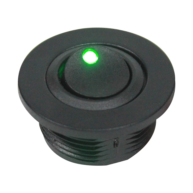 TYTXRV OEM High Quality RV Accessories Black Color Green Light 12V/24V Button Circular Light Switch