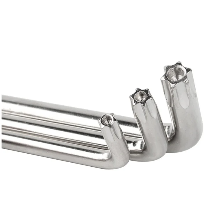 High quality T10 T20 T30 T40 T50 wrench torx key set torx wrench 45# steel anti-theft t hex handle wrench