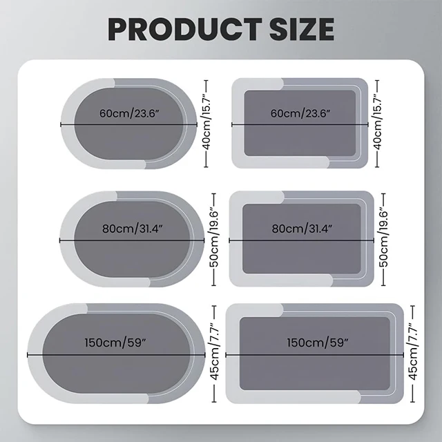 Factory sale anti slip rubber fitness equipment floor mat quick dry super absorbent diatomite mud pet feeding food mat