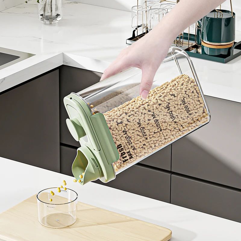 Trending Products 2024 New Arrivals Pet Cat Dog Food Storage Kitchen Clear Rice Dry Food Flour Airtight Storage Container