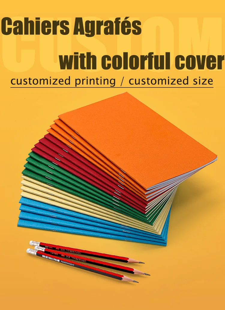 Back to School Cahiers scolair composition notebook Agrafes Africain notebook set A5 B5 17x22cm 20 sheets Grands Carreaux Papier