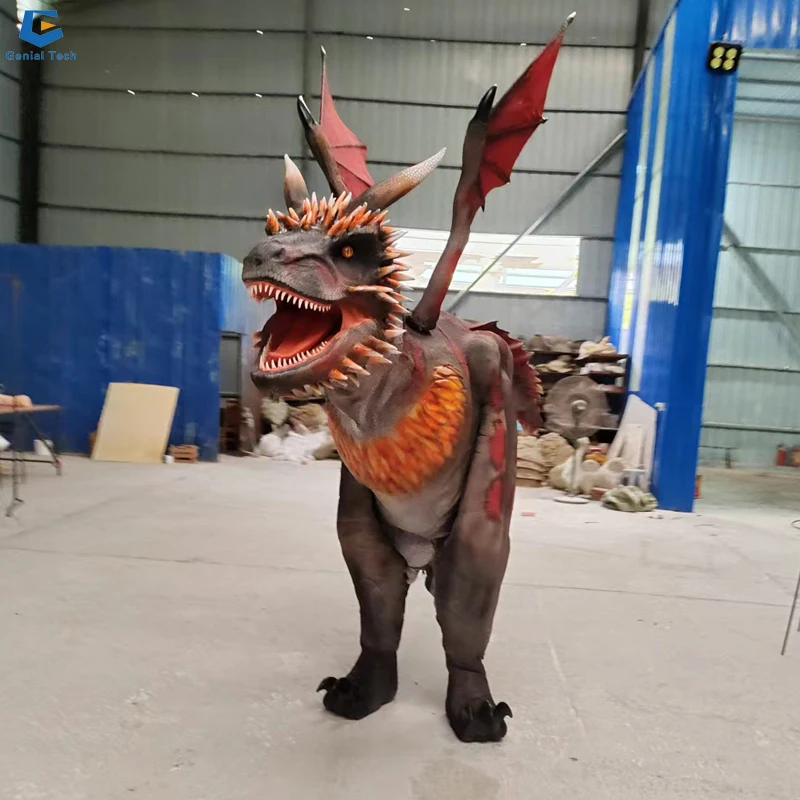CCDC20 Life size walking dragon costume mascot animatronic dragon suit for adult