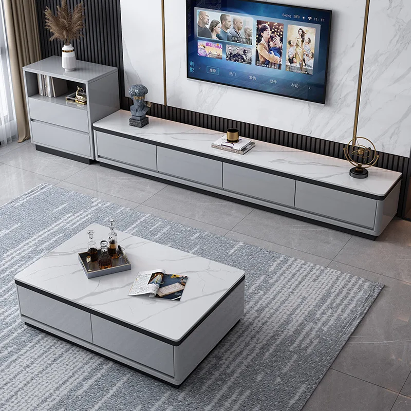 High quality Wholesale tv cabinet modern luxury living room furniture tv stands with coffee table