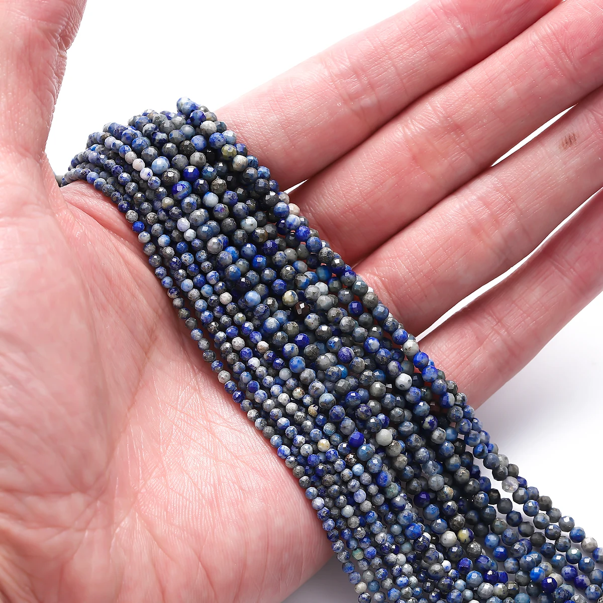 Natural Loose Gemstone Beads 2-2.5mm Blue Sapphire Faceted Rondelle Stone Beaded For Jewelry Necklace Bracelet Charms Making