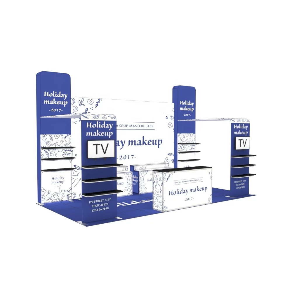 New Fashion Modular Backlit Design Aluminum Frame Illuminated Fabric SEG Lightbox Expo Display Portable 10x20 Trade Show Booth