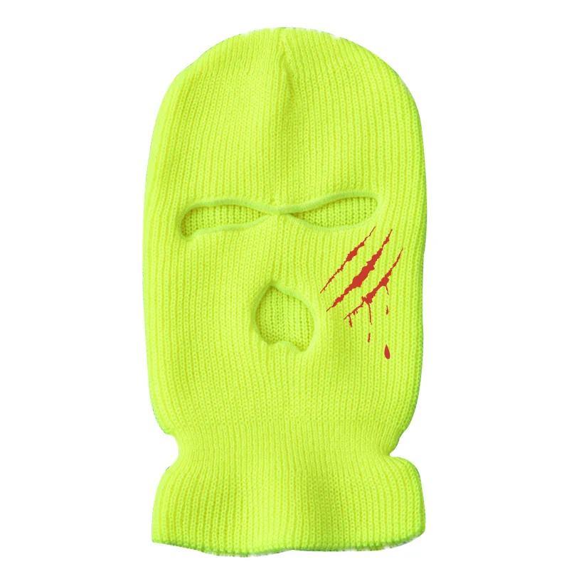 Designer Custom Embroidery Logo 3 Hole Full Face Cover Pink Bandit Balaclava Skimask Winter Cagoule Hat Ski Mask