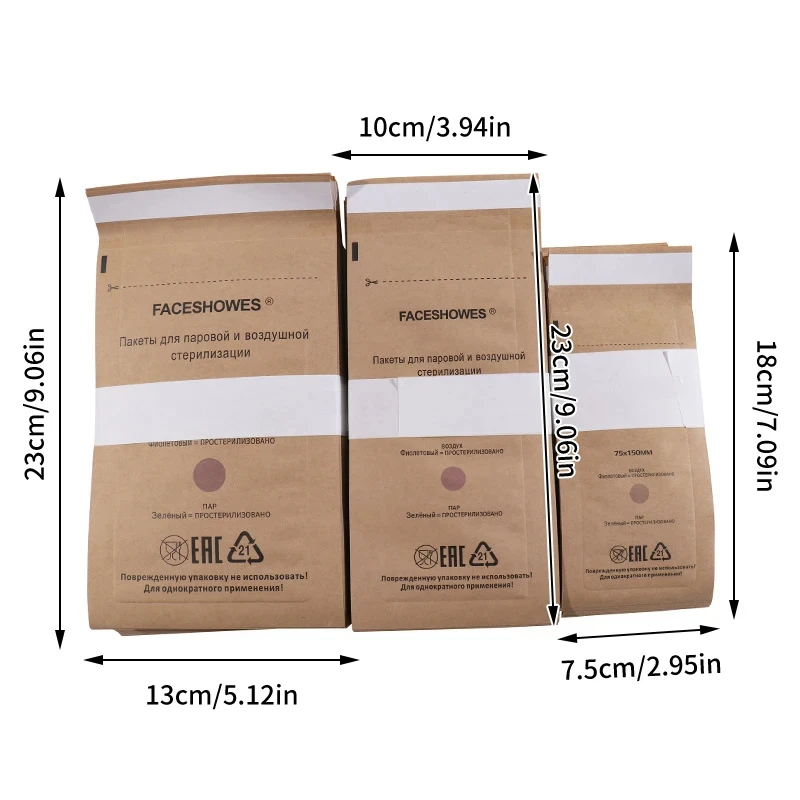 KM Personalised Ecofriendly Recycled High Temperature Sterilization Bag Kraft Paper Pouch for Sterilization