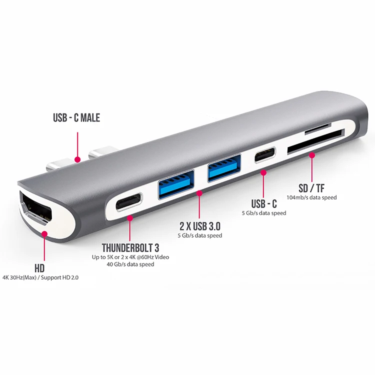 Pulwtop высокоскоростной USB3.0 концентратор комбинированный кардридер драйвер usb концентратор 7 портов док-станция