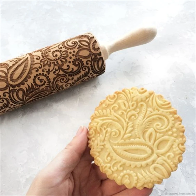 Bakeware Rolling Pin Children Colorful Dumpling Embossed Embossing Roller Engraved Household Kids Set Kitchen Pins Nonstick