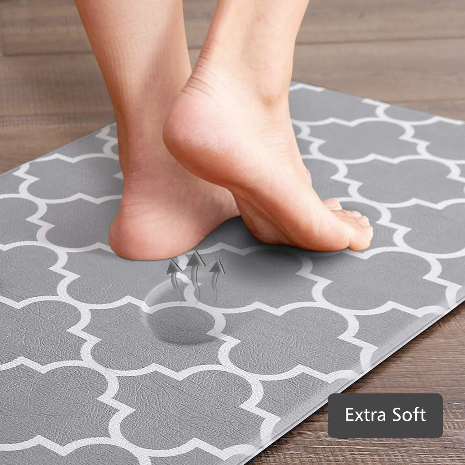 Waterproof and Oil proof PVC floor Mat 0.4 inches thickness Anti fatigue PU rubber backing floor Mat Sink Laundry kitchen Mat