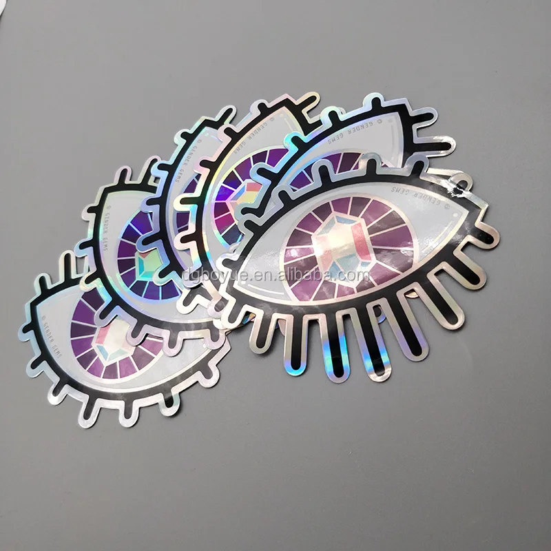 Custom Hologram Sticker Vinyl Die Cut PVC Vinyl Sticker Logo Printing