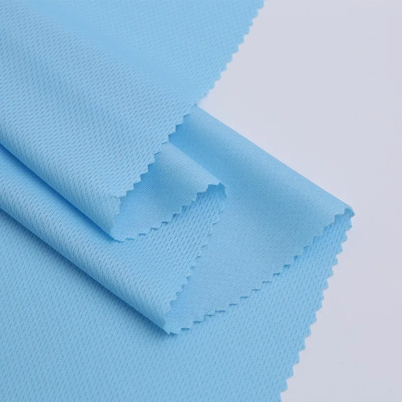 Quick Dry Eyelet Bird Eye Mesh Polyester Sportswear Jersey Fabric T-shirt Fabric