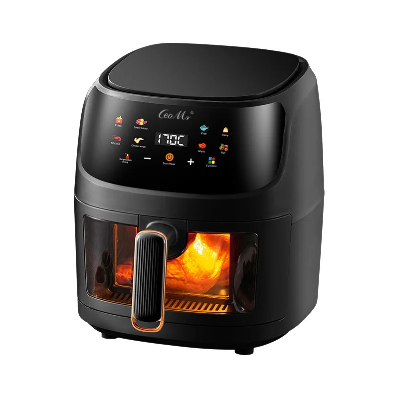 New Style 6L/8L Touch Screen Smart Digital Silver Crest Air Fryer With Visible Window Touch Screen Hot  2400W Air Fryer