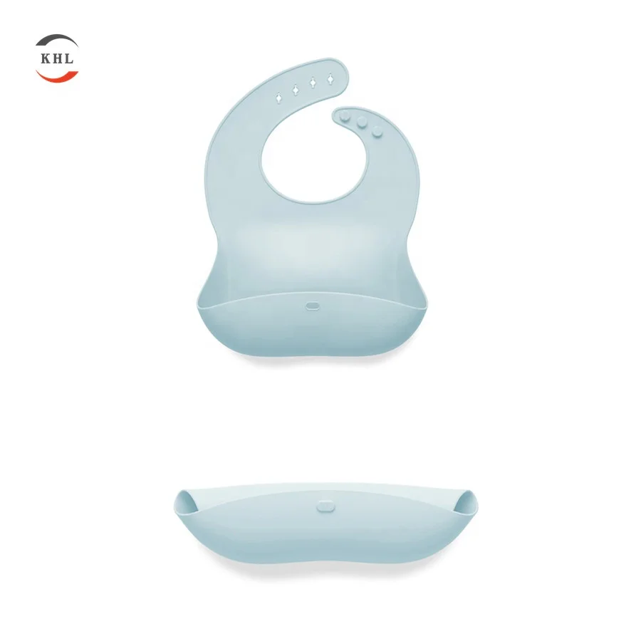 adjustable food printed feeding detachable pink blue fashion silicone printed linen baby bibs