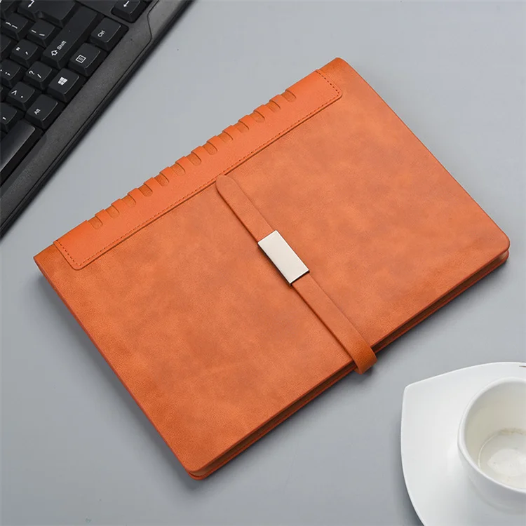 Brown PU Leather Notebook Agenda Organizer Loose -Leaf Journal School Stationery Set
