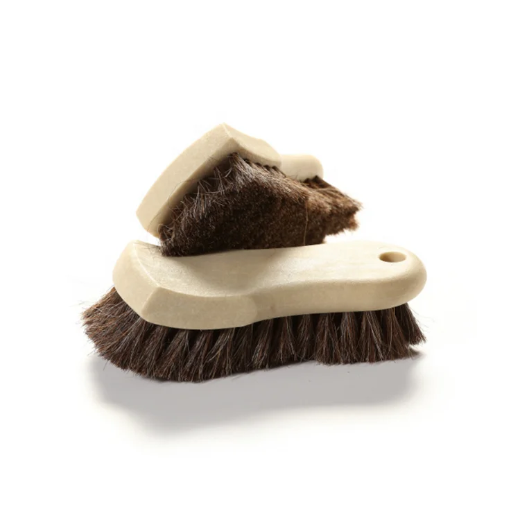 Beige Car Interior fabric roof cleaning brush/ car  leather seat long horse hair brush/ car Interior Detail brush