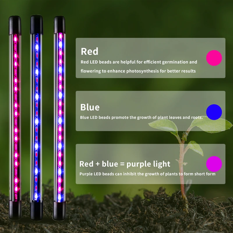 DC5V USB 2 Lamps Full Spectrum led grow light strips 6W Desktop Clip Grow Light for Indoor Plants