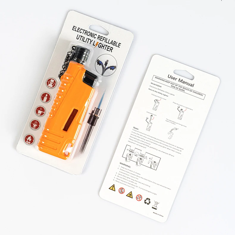 Outdoor Branded Flexible Neck Refillable butane Camping Sports Lighter One Jet Flame Torch Lighter