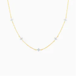 Korean brand designer jewelry brass gold plated blue mini zircon pendant high quality flowers necklace for women