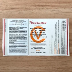 wockardt cough syrup sticker label hitech Multi-layer adhesive sticker with booklet