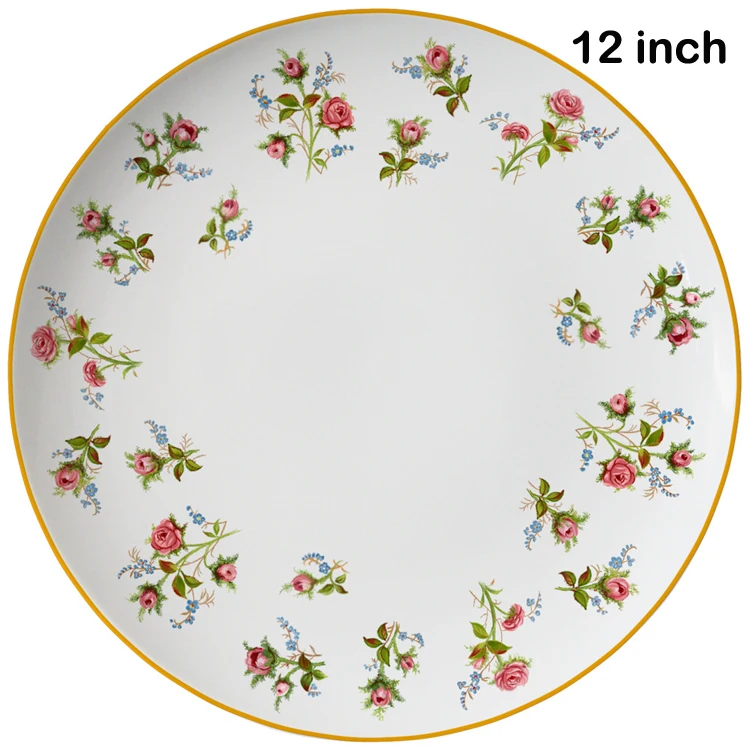 Factory Direct Countryside Style Floral Porcelain Tableware Set Dinnerware Wholesale Kitchen Plates Set