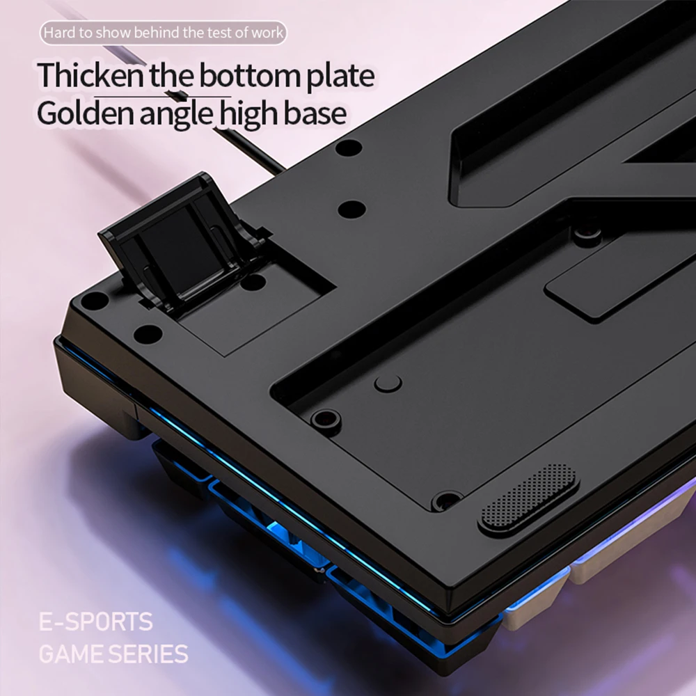 Professional Backlit Wired RGB Rainbow Gaming Keyboard For PC Laptop Computer 104 Keys Multi-Function Gamer Keyboard Pink Purple