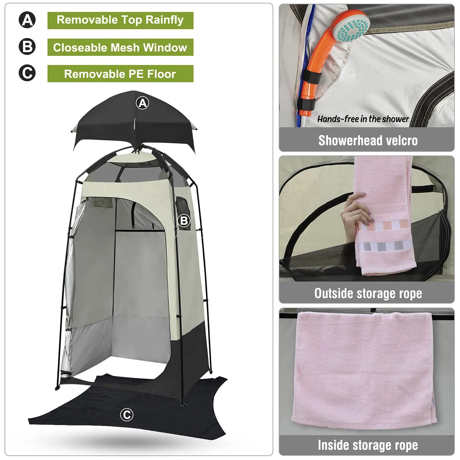 Toilet Tent Changing Camping Shower Tent Outdoor Mobile hanging Room Storage Tent Portable