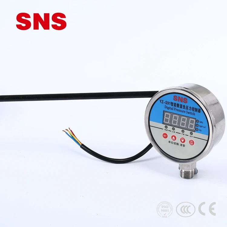 SNS YZ-S9 supplier Intelligent Industrial Digital Pressure Gauge with LED