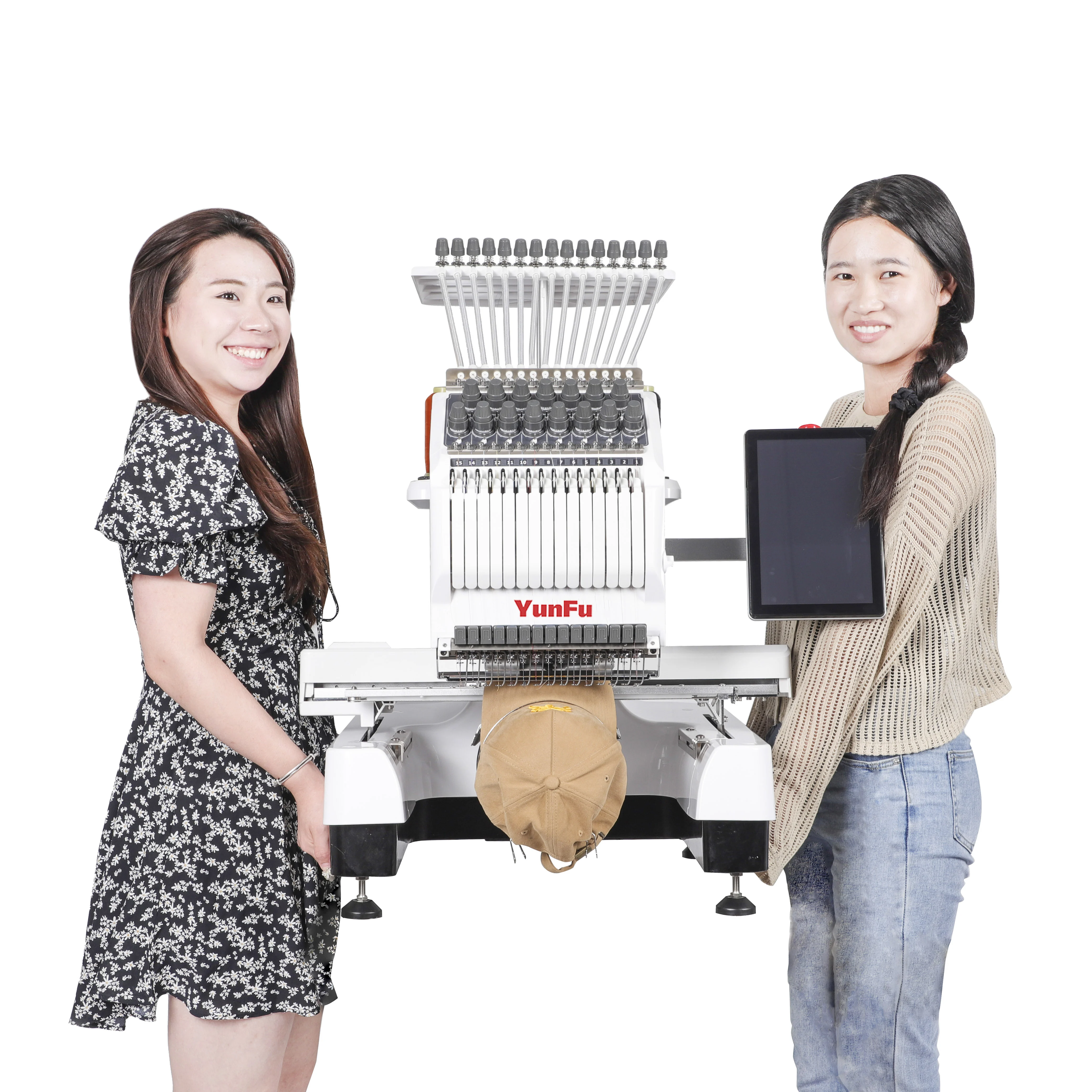 single head multi needles automatic computerized embroidery machine for hat cap tshirt