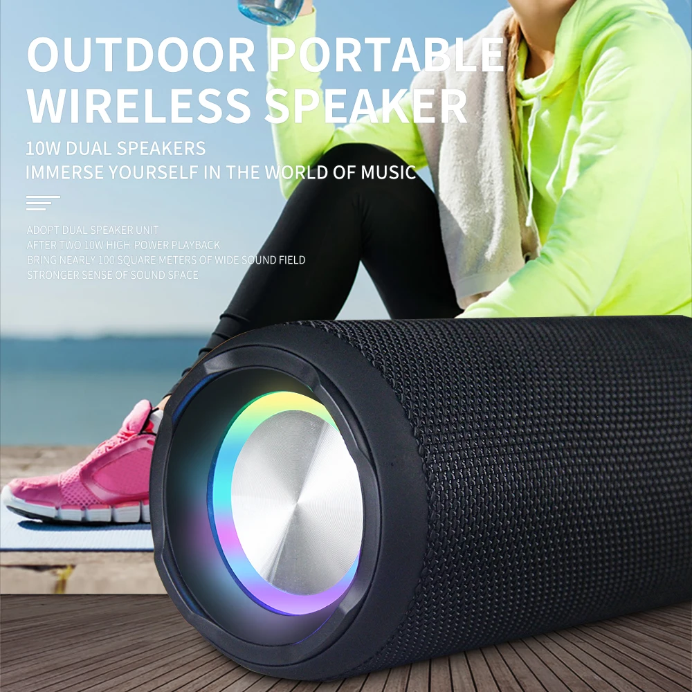 CYB-S7X IPX6 15w dual speaker with high power output built-in 2400mAh large capacity battery/LED lighting for outdoor