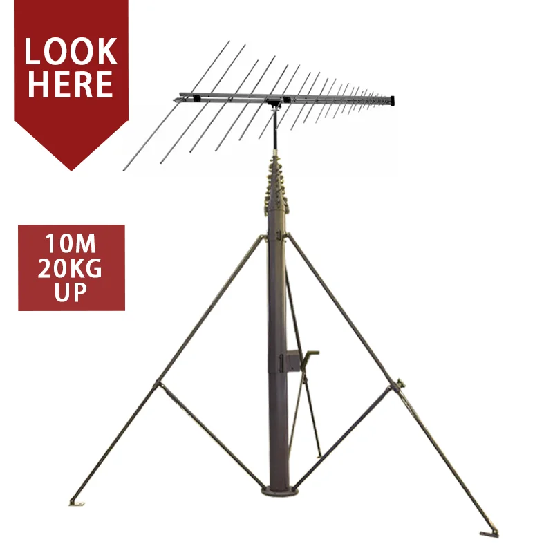 22m 25m 30m Mobile Telescopic Mast Tower Antenna Tower Mast with Guy Wire