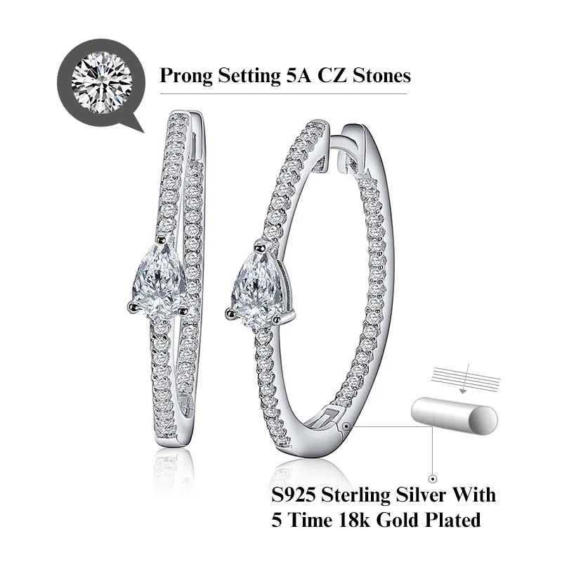 custom 925 silver zircon drop earrings diamond baguette cz large luxury color cubic zirconia silver earring for women jewelry