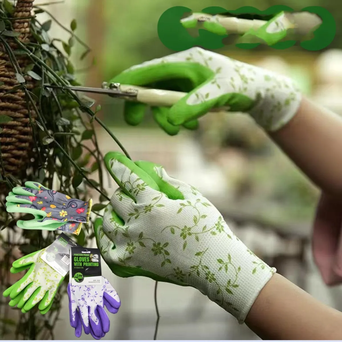 Colorful Gardening Gloves In Polyester With Pu Coated Palm Enhance Grip And Anti-puncture Labor Protective Rubber Gloves