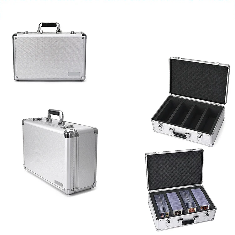 Well Designed Silver Aluminum Case Portable 4 Rows Aluminum Card Case