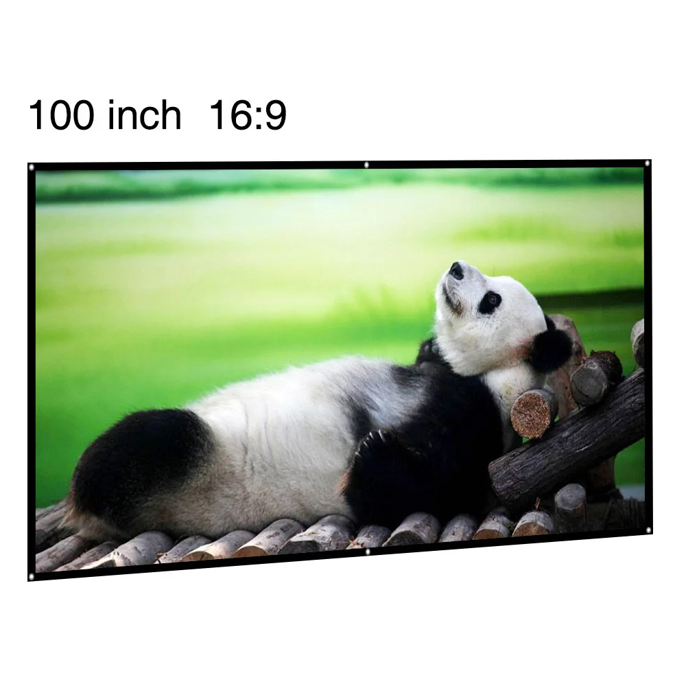 100 inches 16:9 Portable Projection Screen Projector Matte White Home Movie Theater portable projection screen