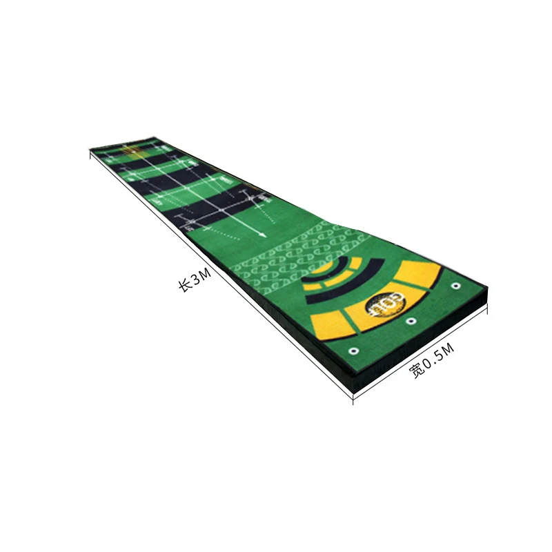 Indoor Golf Putter Trainer Mat Fun Carpet with Artificial Grass for Practice