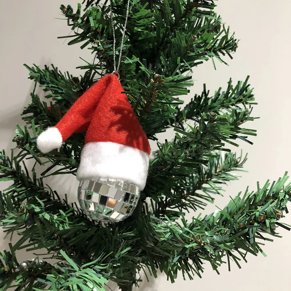 Disco ball 4cm Mirror ball with small hat mini cute Christmas ornament